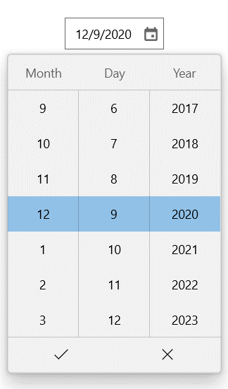WinUI DatePicker