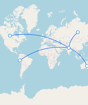 Air Routes Displayed in Flutter Maps