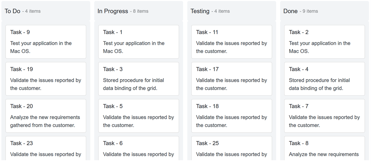 Binding Local Data to Blazor Kanban Board