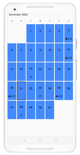 Custom Cell Builder in Date Range Picker