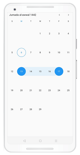 Hijiri Calendar in Date Range Picker