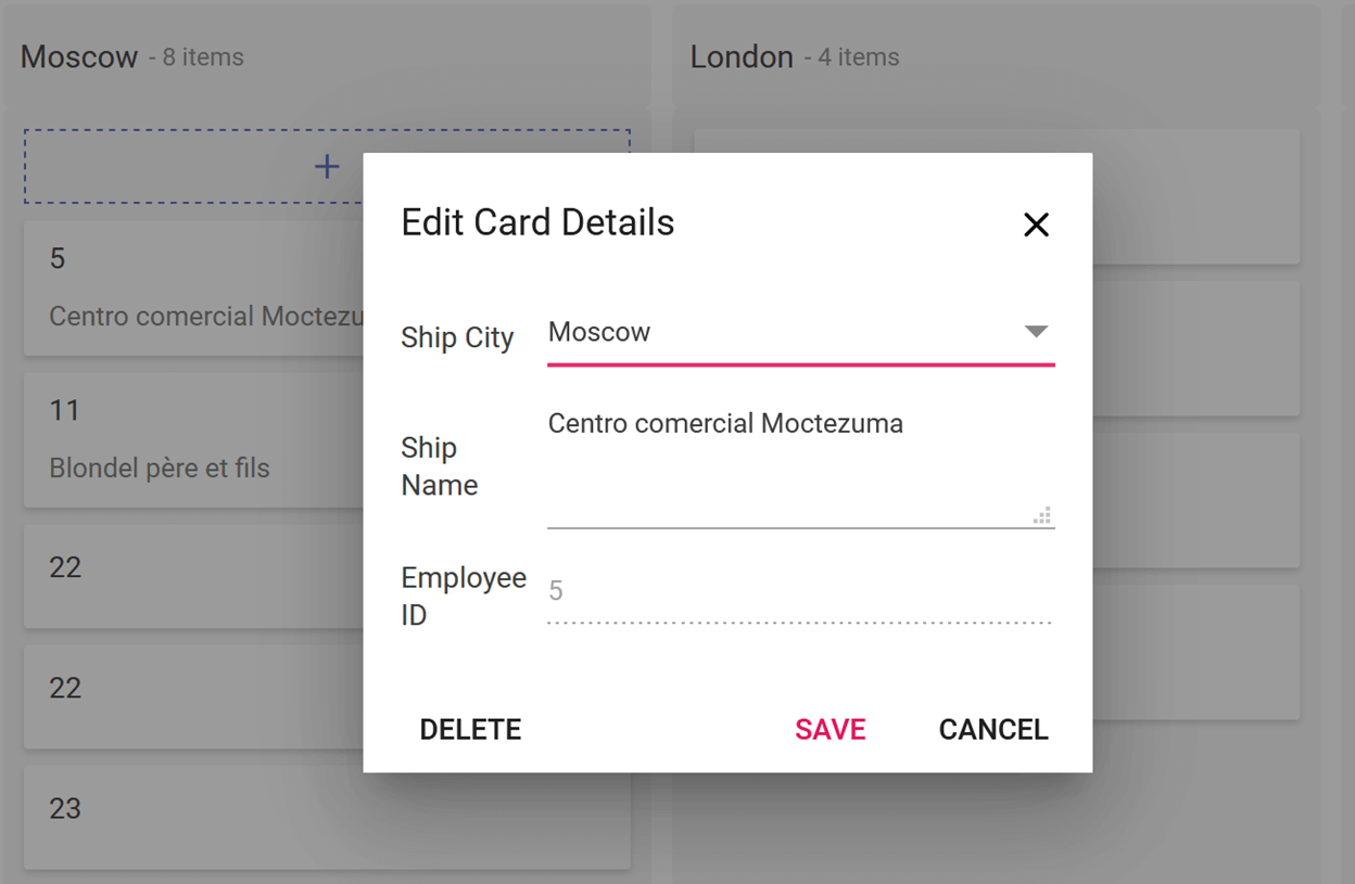 Performing CRUD Actions Using Dialog with Custom Fields