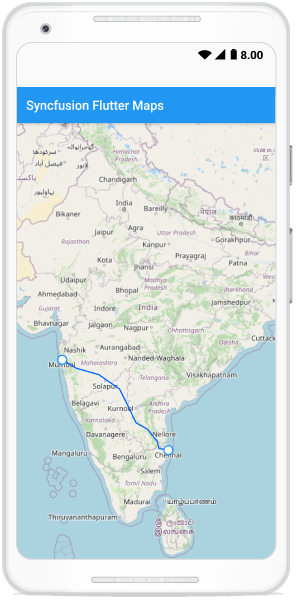 Route Displayed Using Lines in Flutter Maps