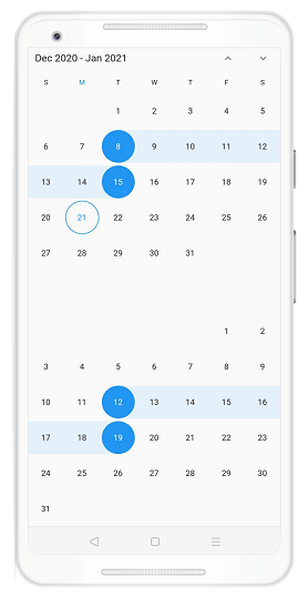 Vertical Picker Feature in Date Range Picker