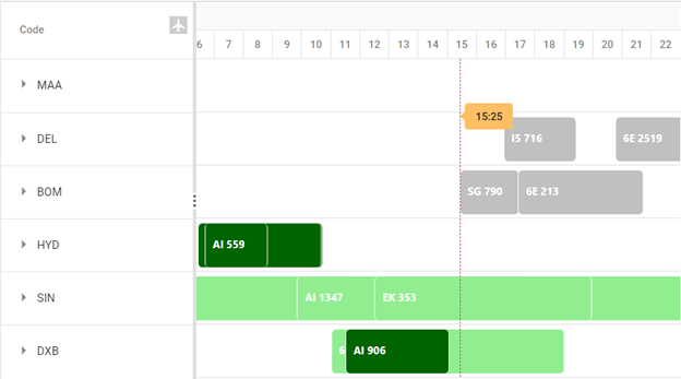 Collapsed view of flight tracker application