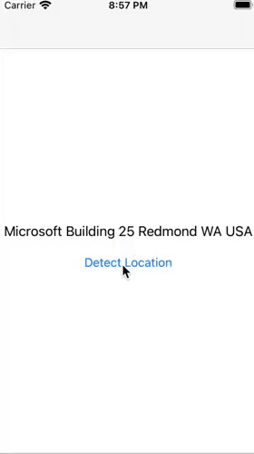 Display the detected location from the address