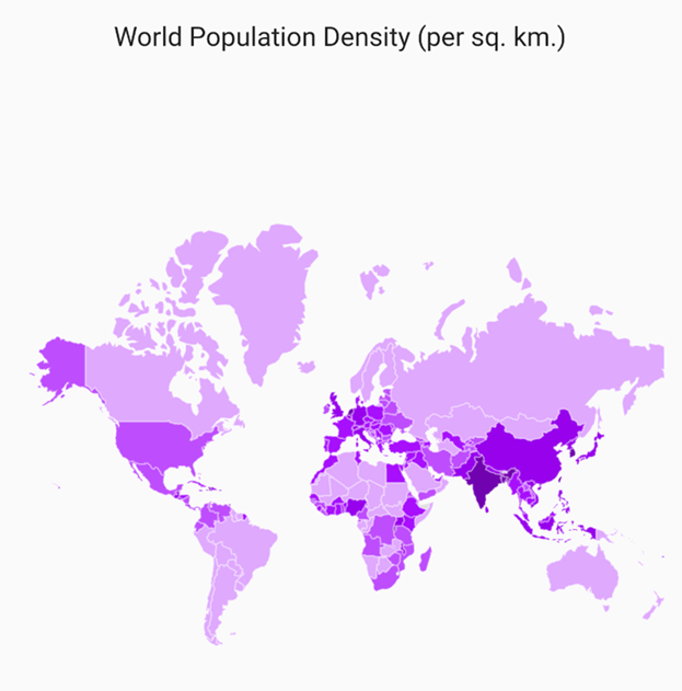 Applying colors to the choropleth map in a Flutter application