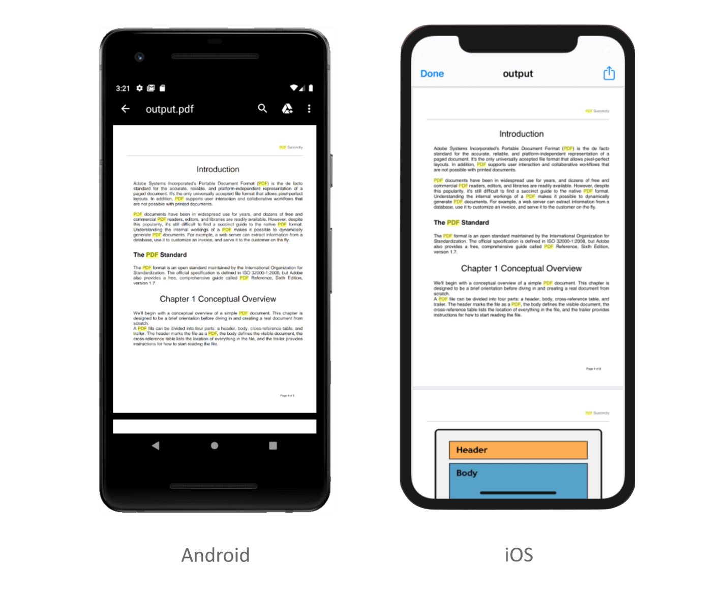 Find and highlight text in a PDF document in Flutter