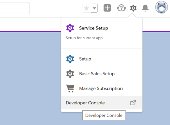Open the Developer console option from the settings