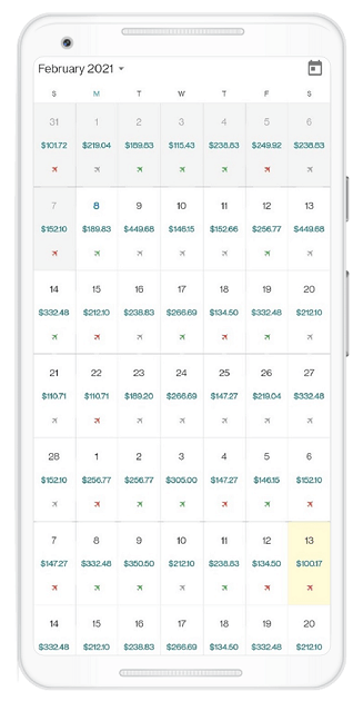 Designing an airfare calendar using Flutter event Calendar