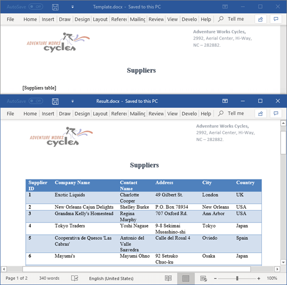 Find Text and Replace It with a Table in Java Word Library