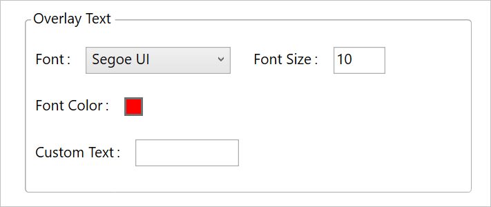 Overlay Text Settings