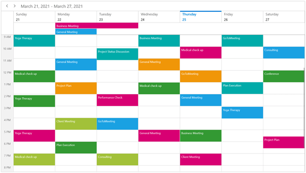 Recurring Events in WinUI Scheduler