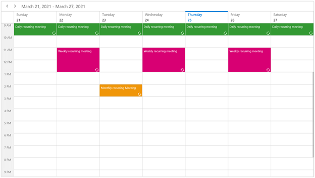 Recurring Events in WinUI Scheduler