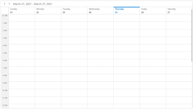 Week View Mode in WinUI Scheduler