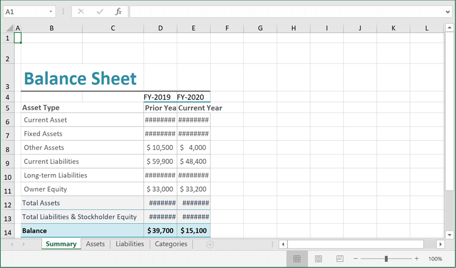 Summary Worksheet Created Using Flutter Excel Library