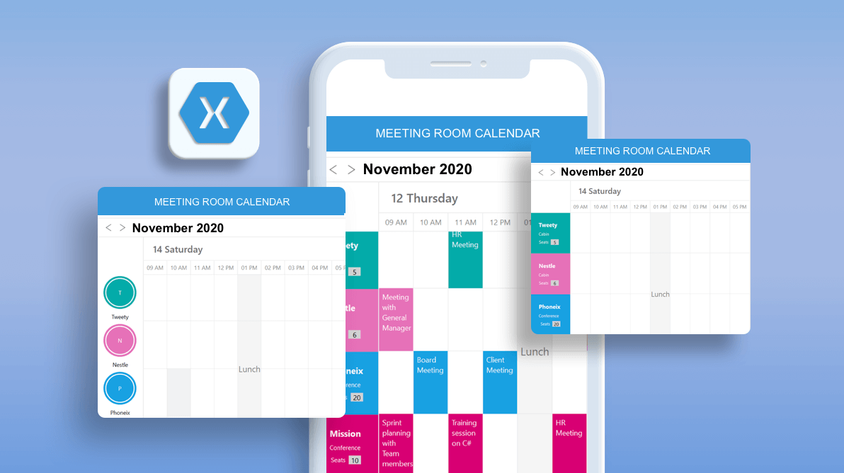 Easily Create a Meeting Room Calendar using Xamarin.Forms Scheduler