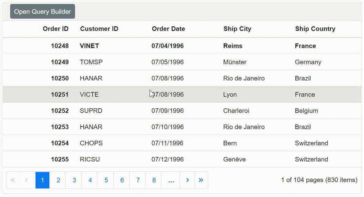 Integrating DataGrid with Blazor Query Builder Using Data Manager