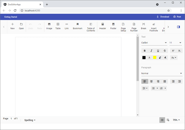 Document Editor Container with Title Bar