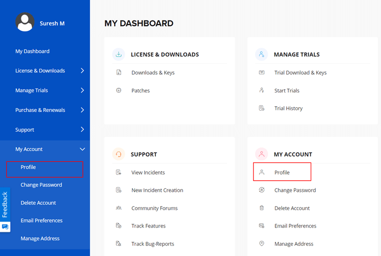 Profile Dashboard with Personal Info