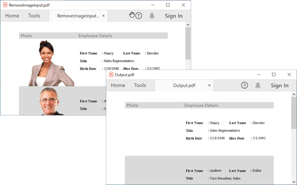 Removing Images from a PDF Document