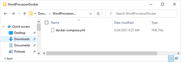 The Folder with docker-compose.yml