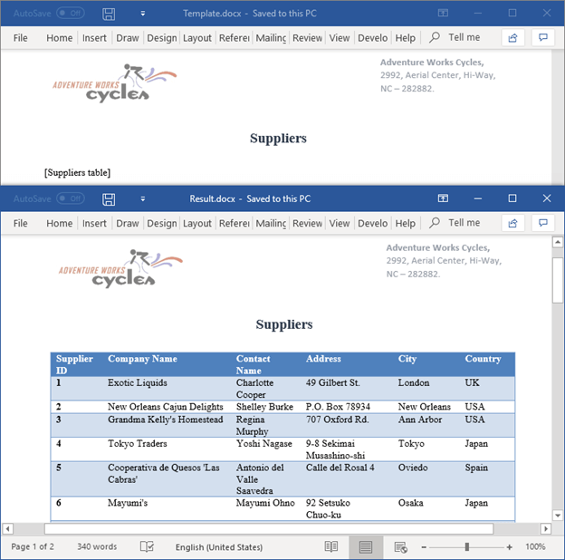 Find Text and Replace it with a Desired Table