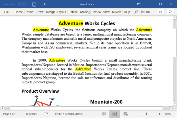 Find and Highlight Text in Java Word Library