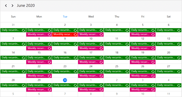 Recurrence Events in WPF Scheduler