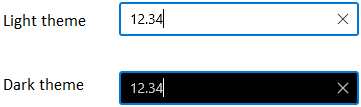 WinUI NumberBox with Light and Dark Themes