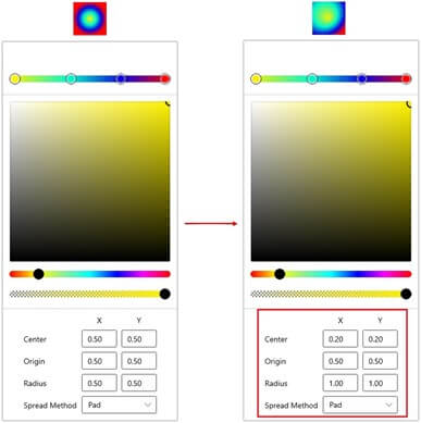 Advanced Editor for Radial Gradient