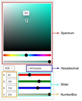 Color Picker Editor Window With Various Input Options