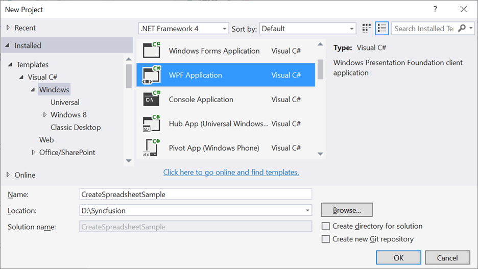 Create a New WPF Project