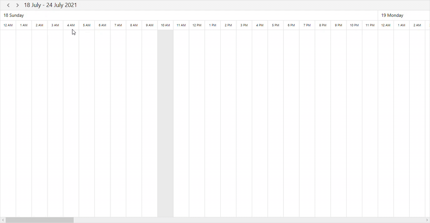 Interacting with Timeline Views in WPF Scheduler Using Keyboard