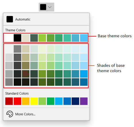 WinUI DropDown ColorPalette Theme Colors