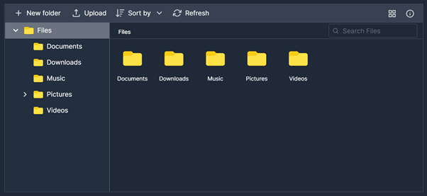 File Manager with Tailwind CSS Dark Theme