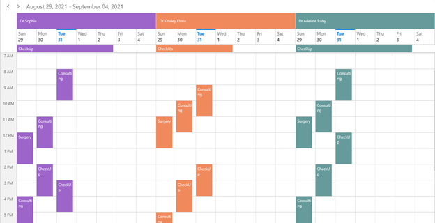 Group by Resource in WinUI Scheduler