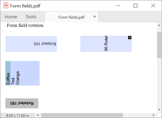 Rotating PDF Form Fields in .NET PDF Library