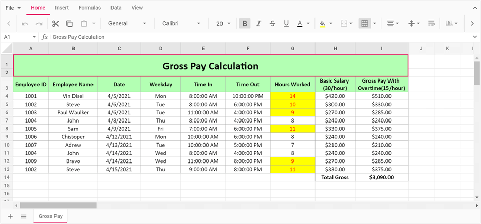 Validating Data in JavaScript Spreadsheet