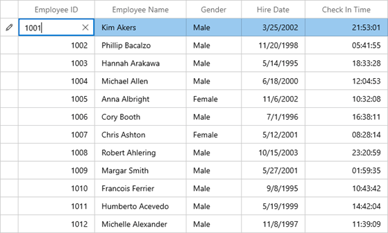 Editing Numbers Using NumberBox in WinUI DataGrid