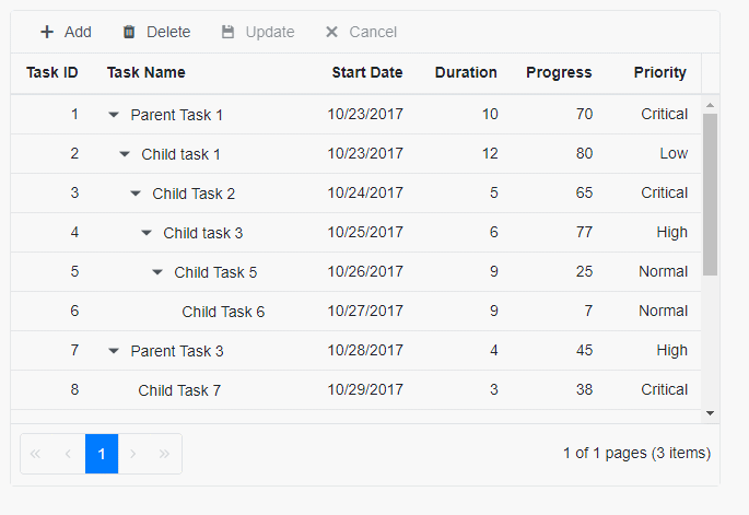 Paste and AutoFill Features in Blazor TreeGrid