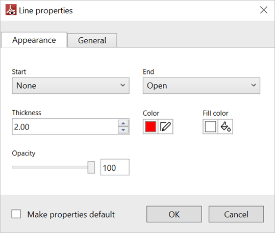 Properties window