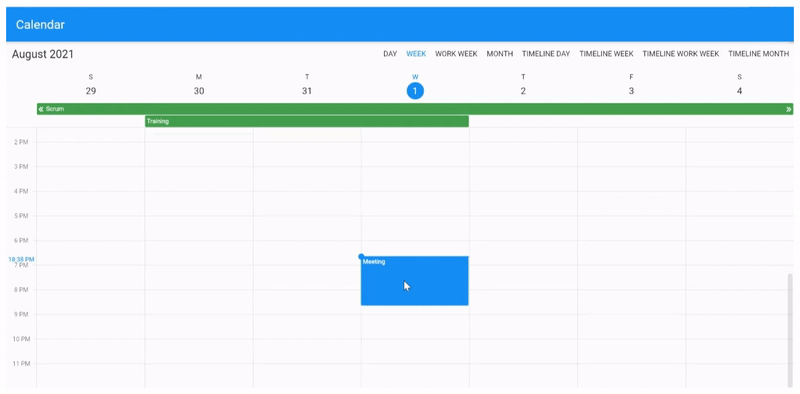 Rescheduling Appointments by Drag and Drop and Resizing in Flutter Event Calendar