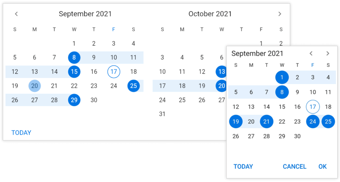 Today Button in Flutter Date Range Picker