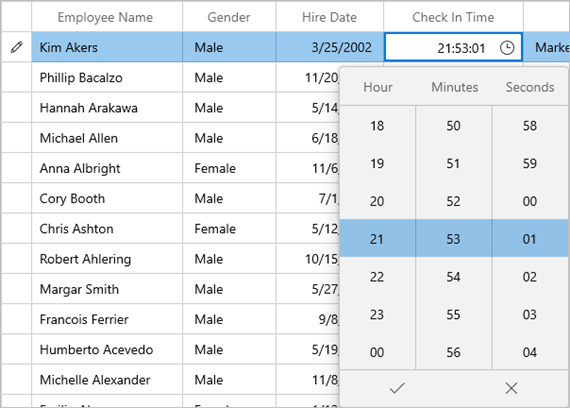 Using TimePicker in WinUI DataGrid