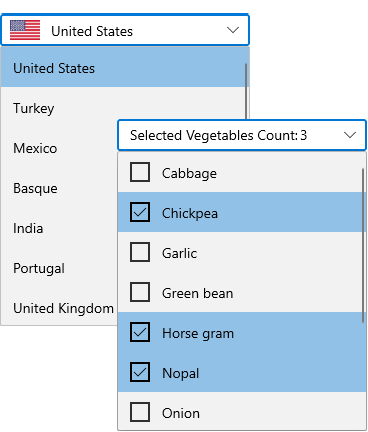 WinUI ComboBox with Customized Selection Box UI