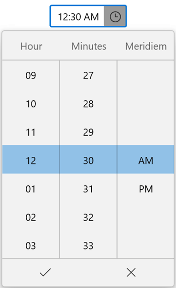 Adding WinUI Time Picker Control to Application