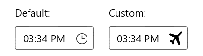 Customizing the WinUI Time Picker Drop-down Button
