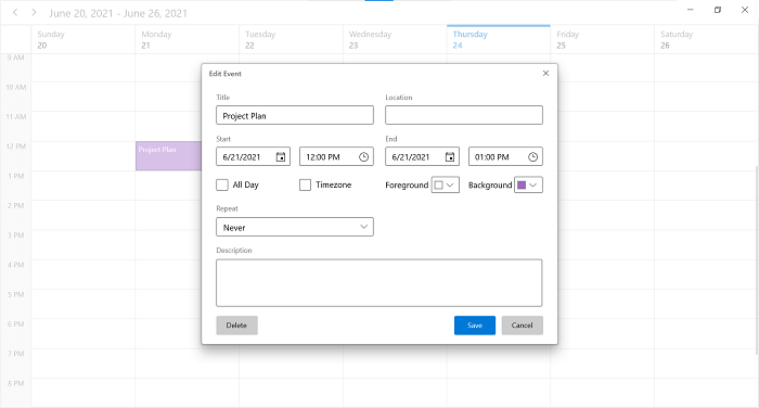 Appointment Editor in WinUI Scheduler