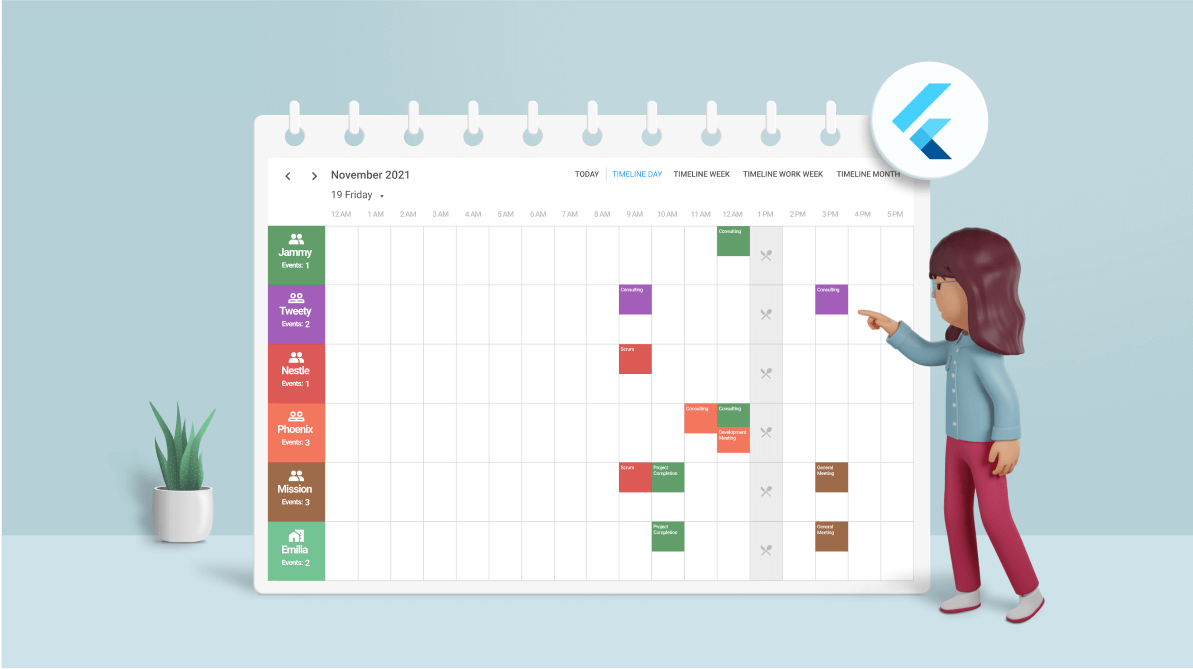 Create a Meeting Room Calendar Using Flutter Event Calendar